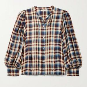 Doen Harlow Blouse, Size XS, Belleville Plaid